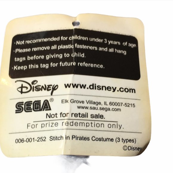 RARE HTF Disney Sega Stitch Blue Plush Pirate 10in - Picture 7 of 11